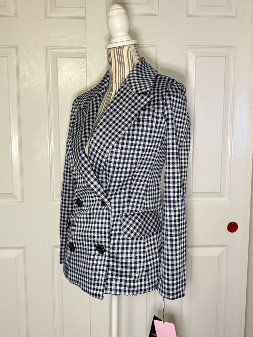 Anthropologie Avec Les Filles XS Petite Gingham Double Breasted Blazer NWT $148 - Picture 3 of 11